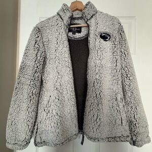 Penn State Boxercraft Gray Sherpa Fleece Jacket